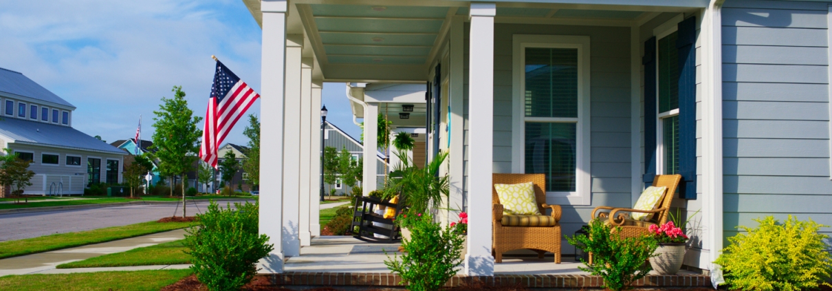 Porch with Flag