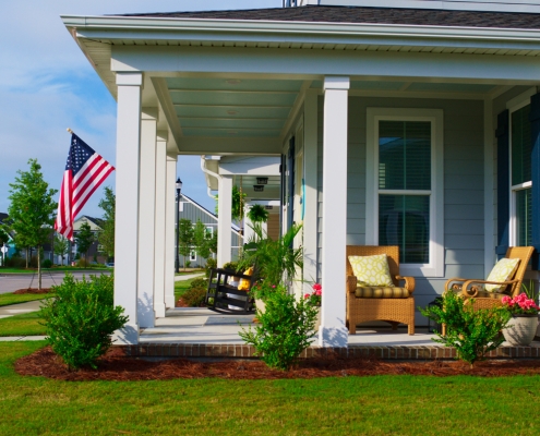 Porch with Flag